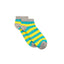 Green & Yellow Stripe Bamboo Ankle Sock (seamless toe)