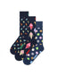 Happy Socks 3-Pack Socks Gift Set-Sock Boxsets-Happy Socks-Navy-One-Diffney Menswear