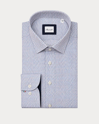 Marnelli Joe White Geometric Patterned Shirt