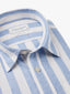 Profuomo Cotton-Linen Striped Shirt-Casual shirts-Profuomo-Blue-S-Diffney Menswear