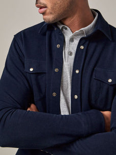 Profuomo French Terry Overshirt-Casual shirts-Profuomo-Navy-S-Diffney Menswear