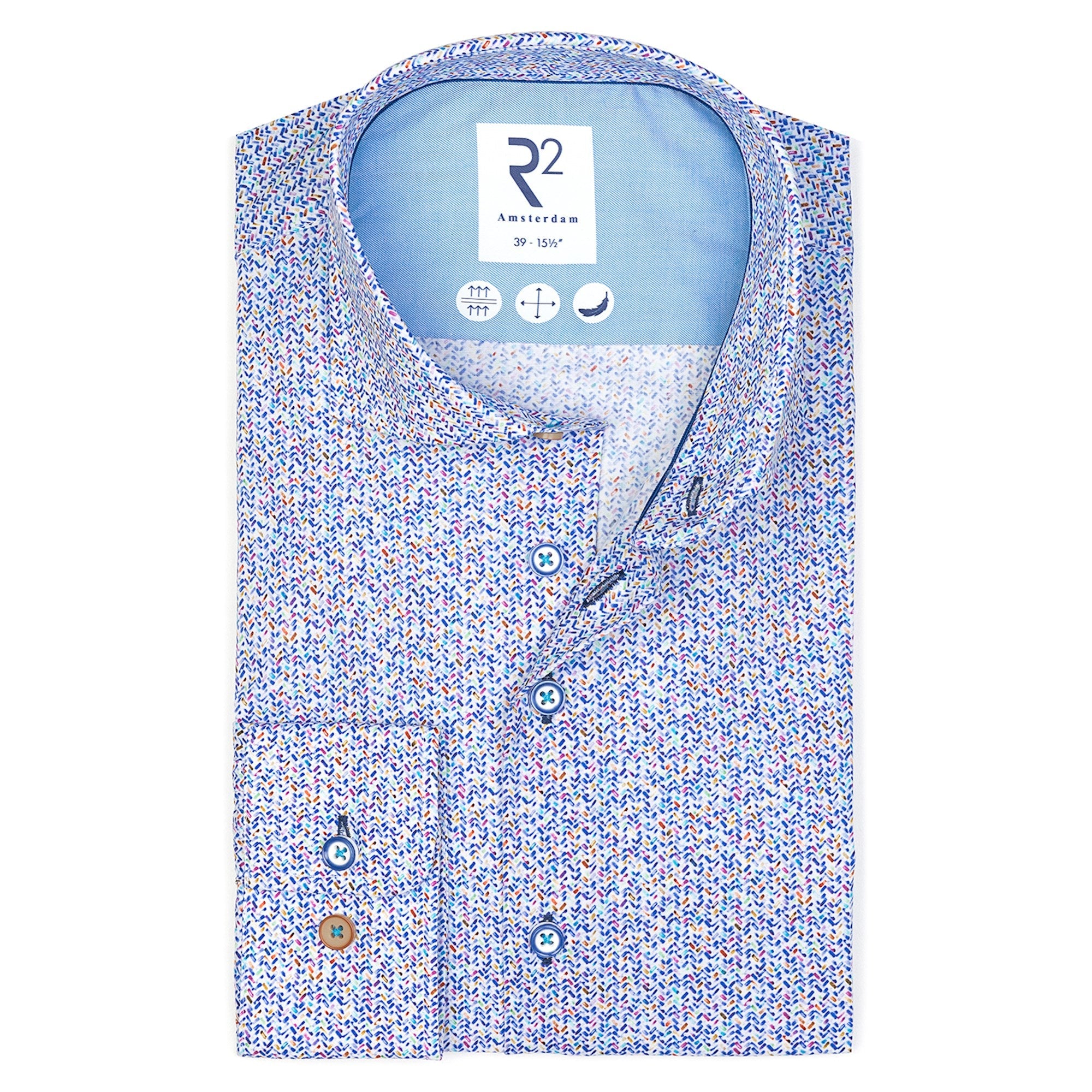 R2 Colourful Print Stretch Shirt – Diffney Menswear