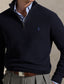 Ralph Lauren Mesh-Knit Cotton Quarter-Zip Sweater