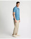 Remus Uomo Blue Tapered Short Sleeve Casual Shirt