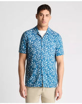 Remus Uomo Blue Tapered Short Sleeve Casual Shirt