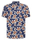 Remus Uomo Flower Print Seville Short Sleeve Casual Shirt-Casual shirts-Remus Uomo-Navy-S-Diffney Menswear