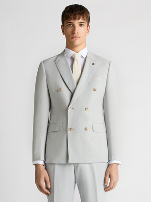 Remus Uomo Marino Double Breasted Linen Suit Jacket