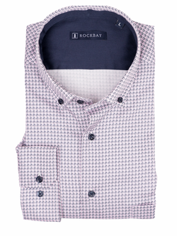 Rockbay Pink Diamond Pattern Button Down Shirt