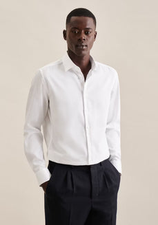 Seidensticker Non-iron Twill Business shirt in Slim with Kent-Collar